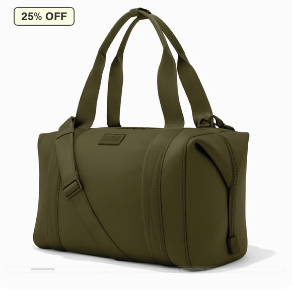 DAGNE DOVER Landon Neoprene Carryall Bag in LARGE- DARK MOSS (olive) - Picture 6 of 10